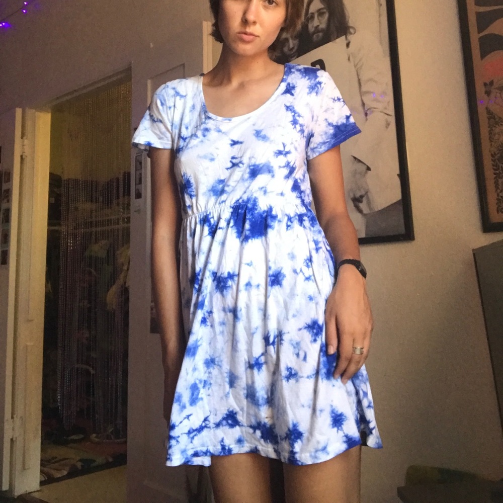Urban outfitters blue tie dye dress